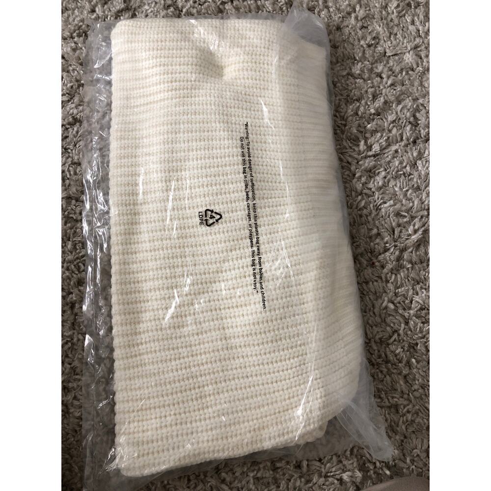 Marine Layer Sweater Oversized Crewneck Knit Merino Wool Blend Top Ivory NWT XL - Picture 5 of 9